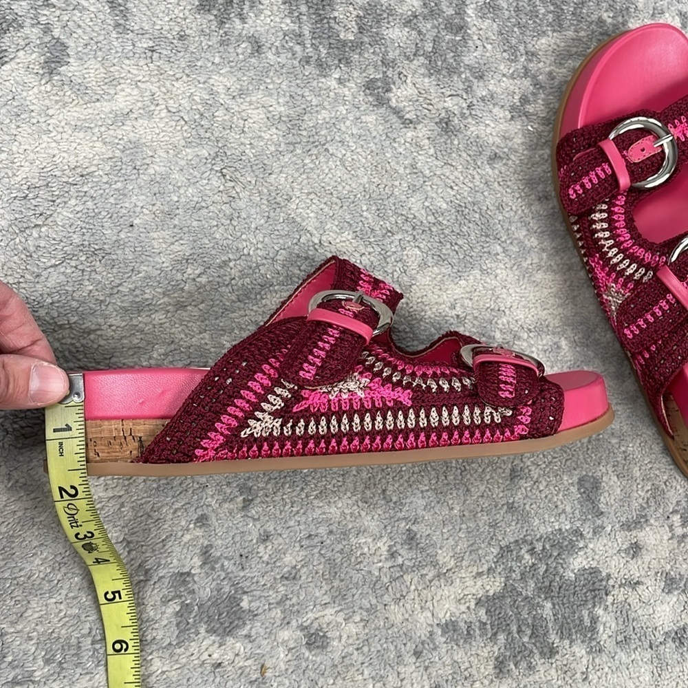 New Dolce Vita Ralli Wedge Sandal Woven Double Strap Slide Pink Sz 8 - Picture 12 of 14